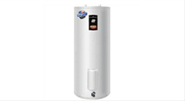 Tank water heater on white background